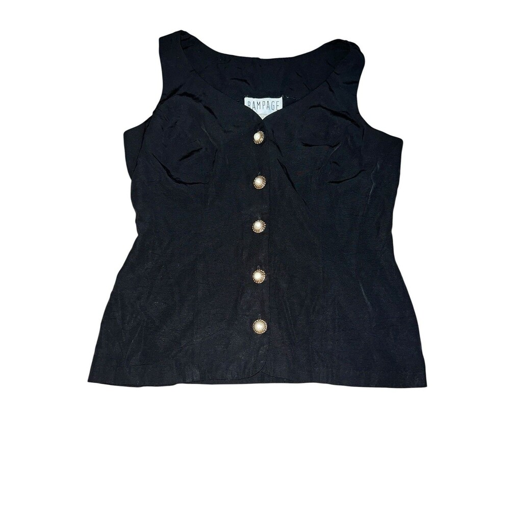 Rampage Sleeveless Top Womens Black Size 7 Y2K Vintage Made In USA